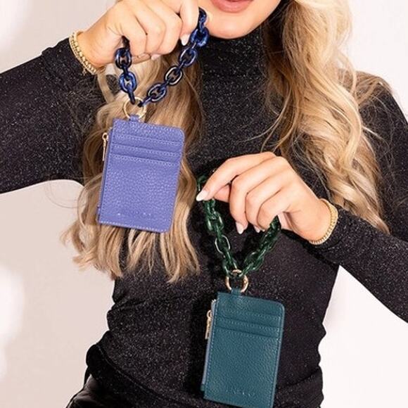 Rhodes Quilted Wallet with Chain Wristlet Bangle Metallic Copper Brown - Picture 5 of 5